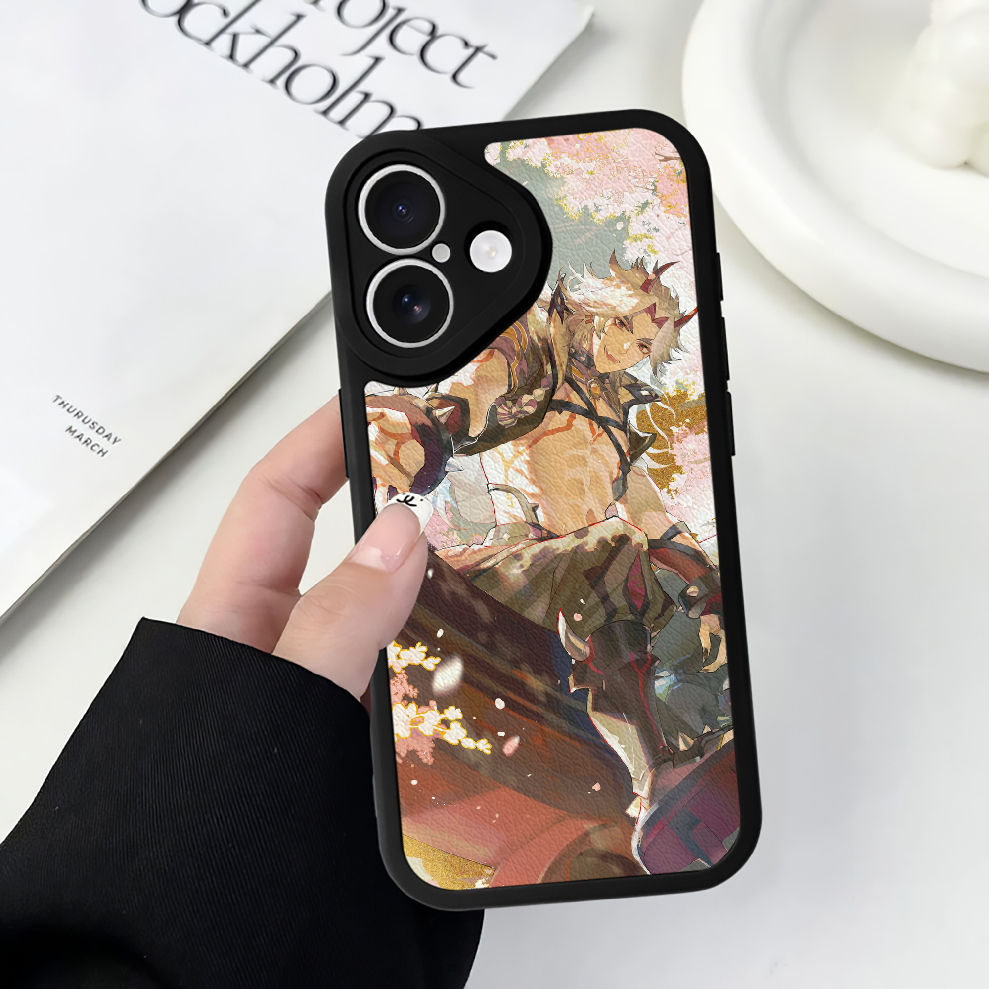 げんし神 genshin 【iPhone 16シリーズ対応】シリコンスマホケース（レザー調） 材質：シリコン